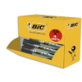 BIC Marking Onyx 1481 Marqueurs Permanents à Pointe Moyenne Biseautée - Noir, Boîte Format Spécial de
